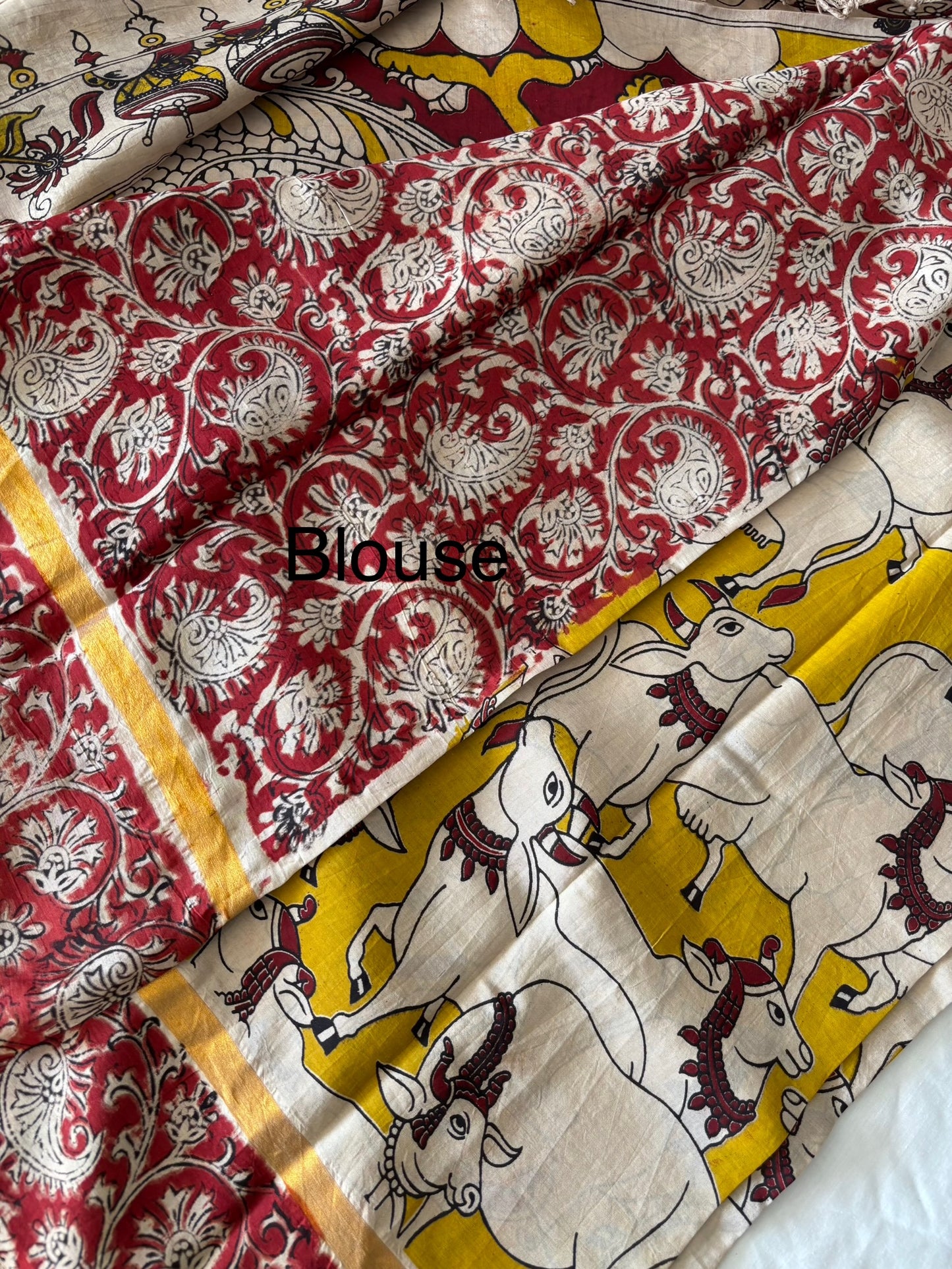 Mangalagiri Silk Cotton - Kalamkari Print