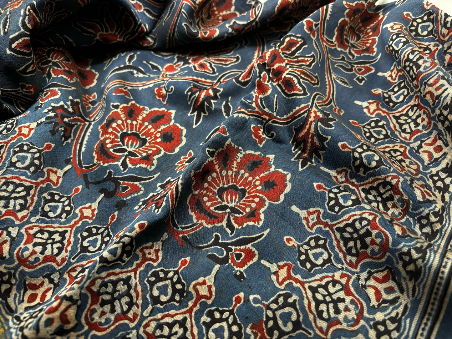 Ajrakh Hand Block Stoles - Chanderi Silk
