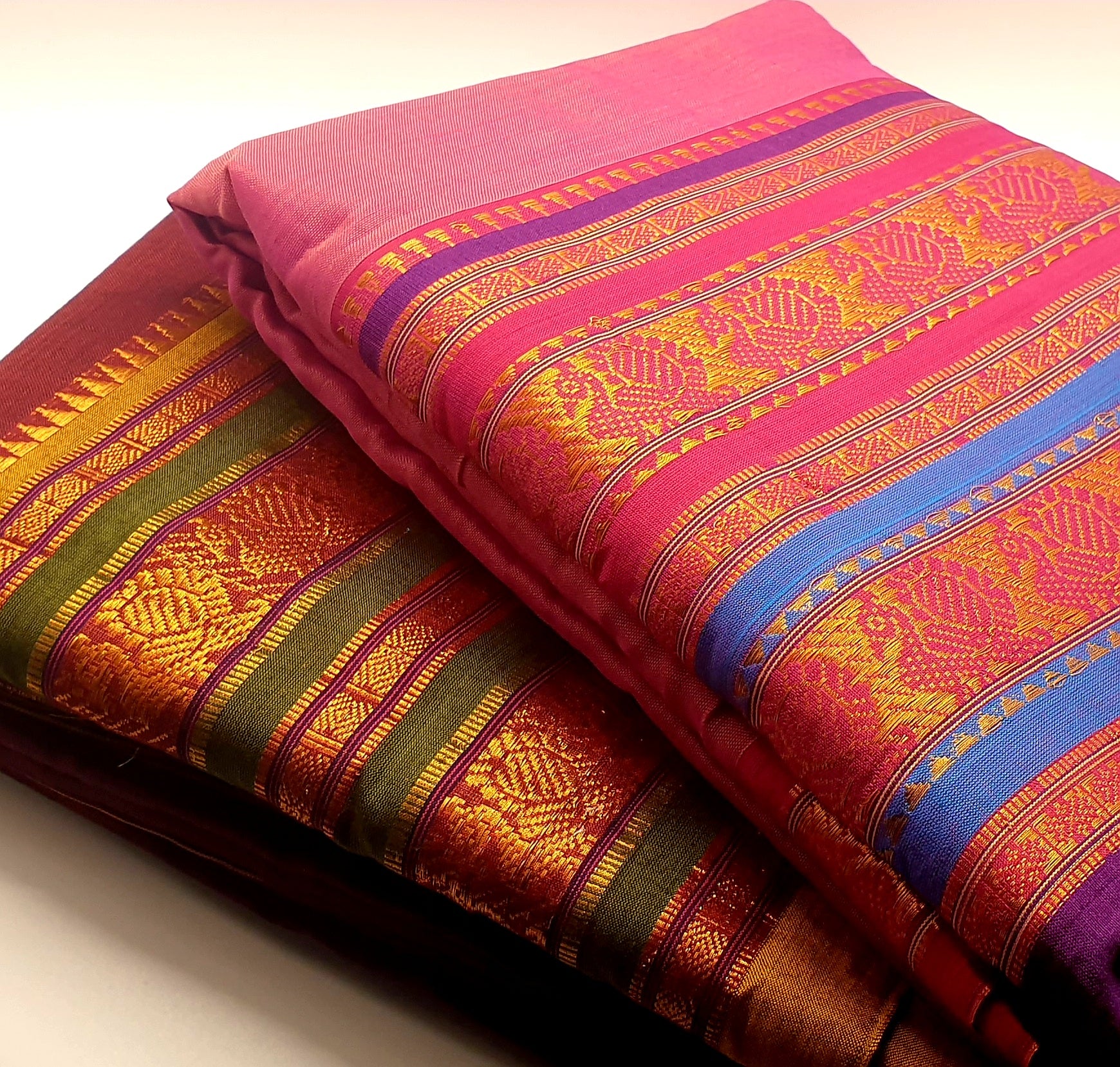 Checked cotton clearance sarees with price