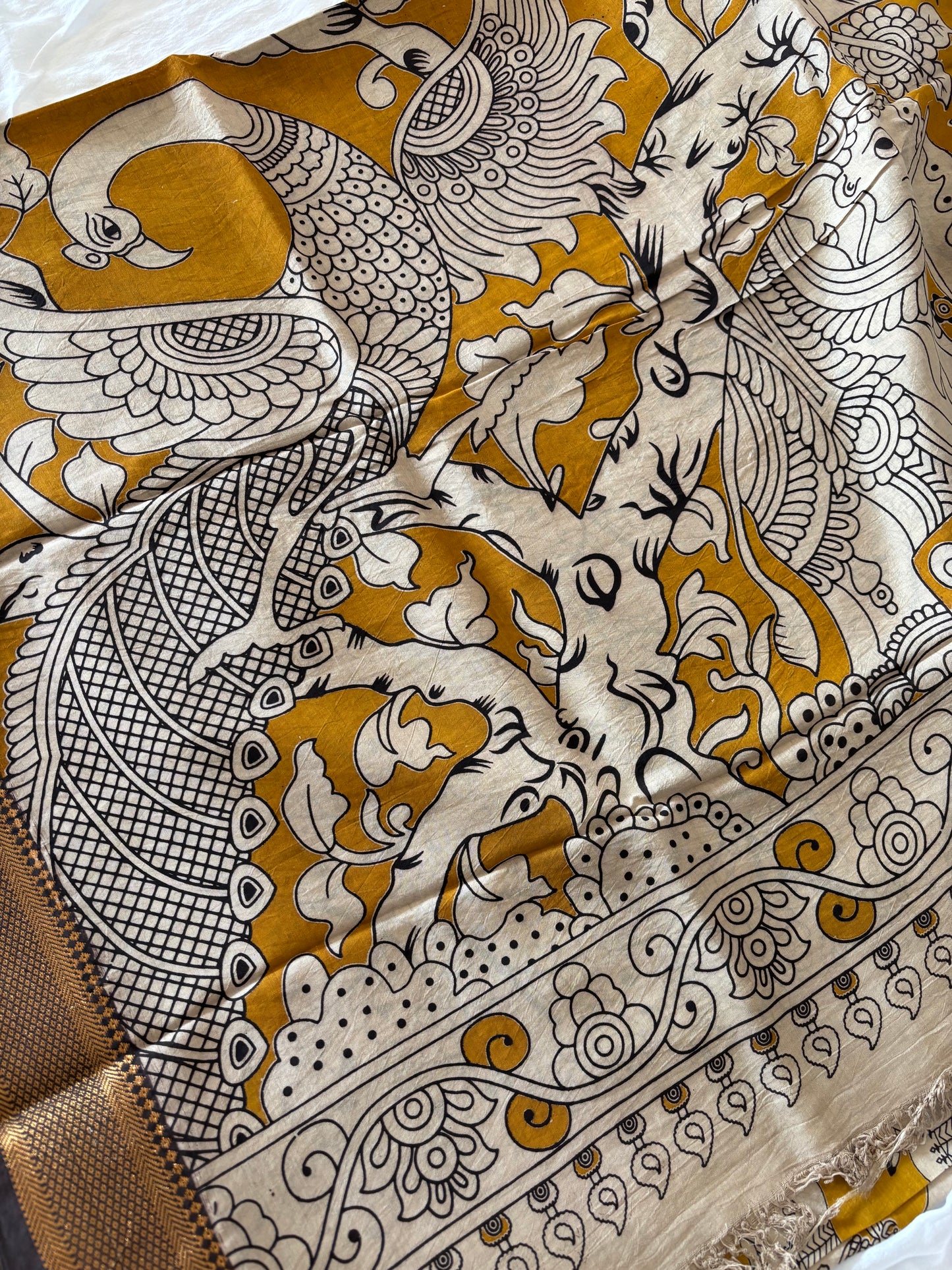 Mangalagiri Silk Cotton - Kalamkari Print