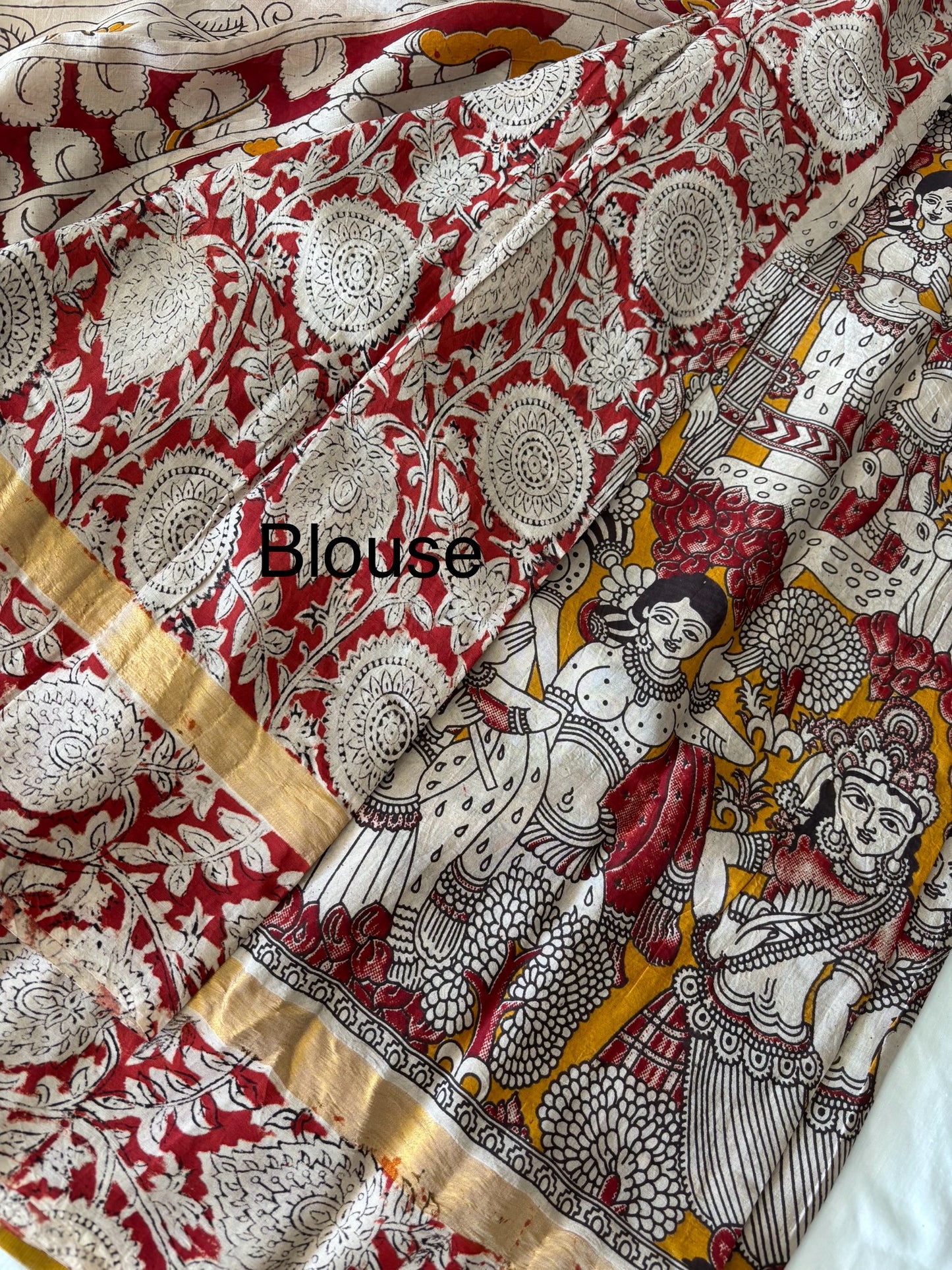 Mangalagiri Silk Cotton - Kalamkari Print