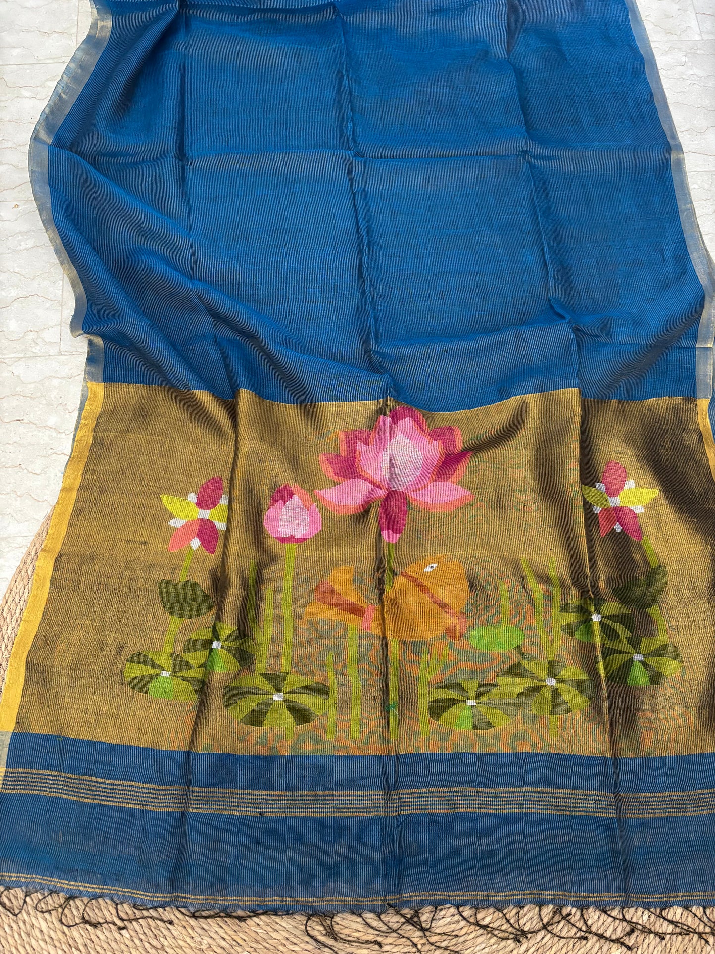 Bengal Linen - Needle Work Jamdani Pallu