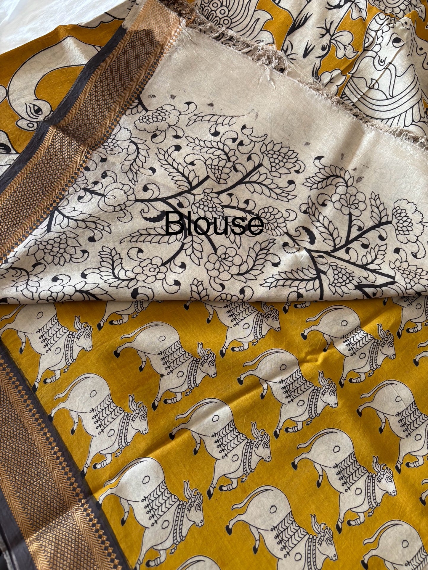 Mangalagiri Silk Cotton - Kalamkari Print