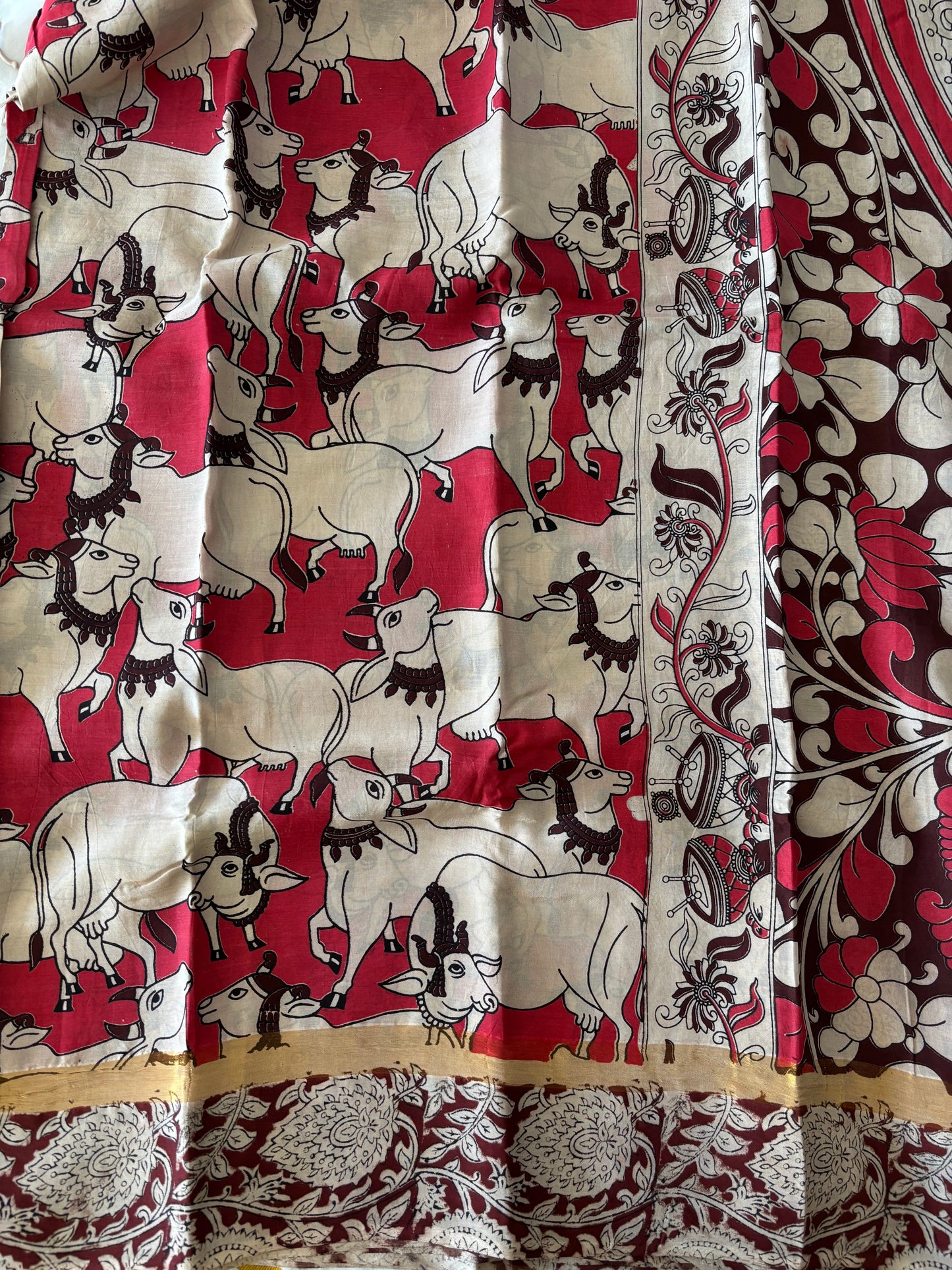Mangalagiri Silk Cotton - Kalamkari Print