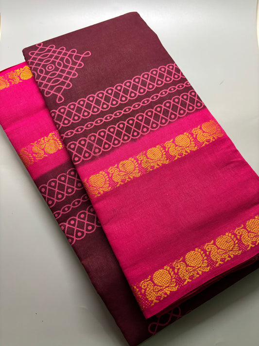 Madurai Sungudi Cotton - Rettapatti Kolam