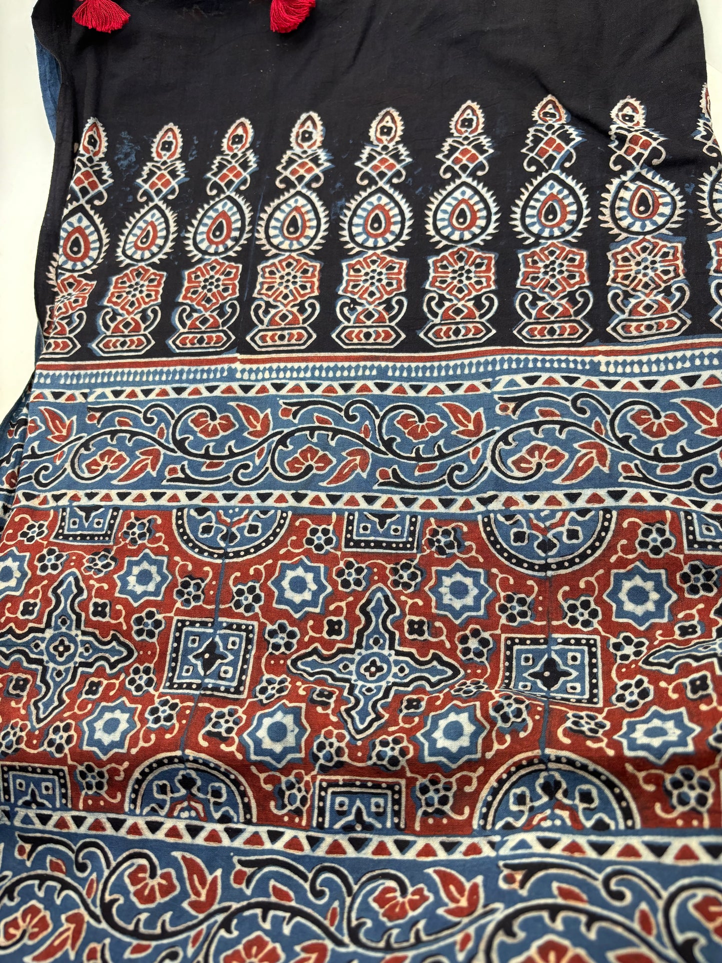 Ajrakh Hand Block Pure Cotton Saree