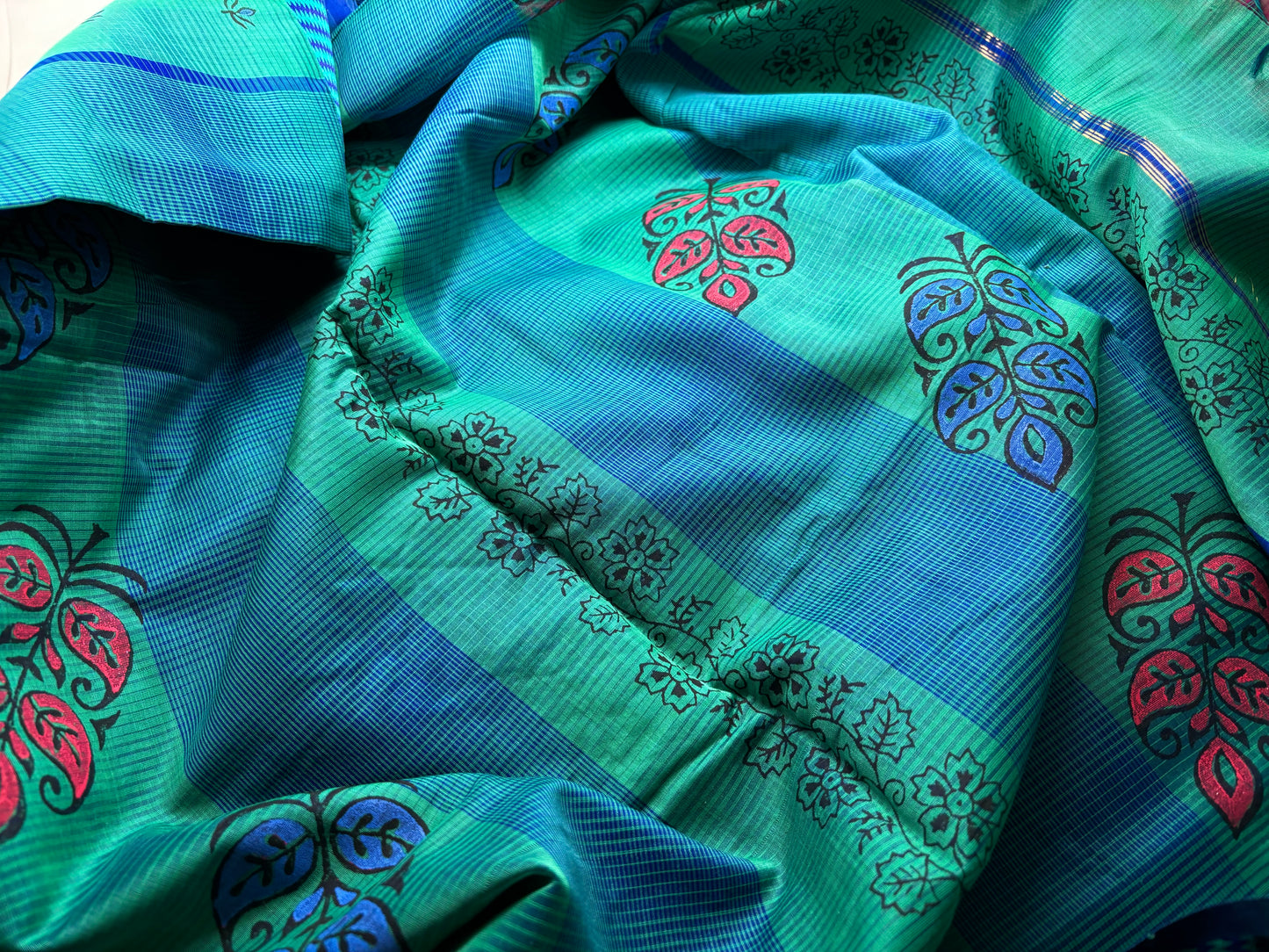 Maheshwari Silk Cotton - Hand Block