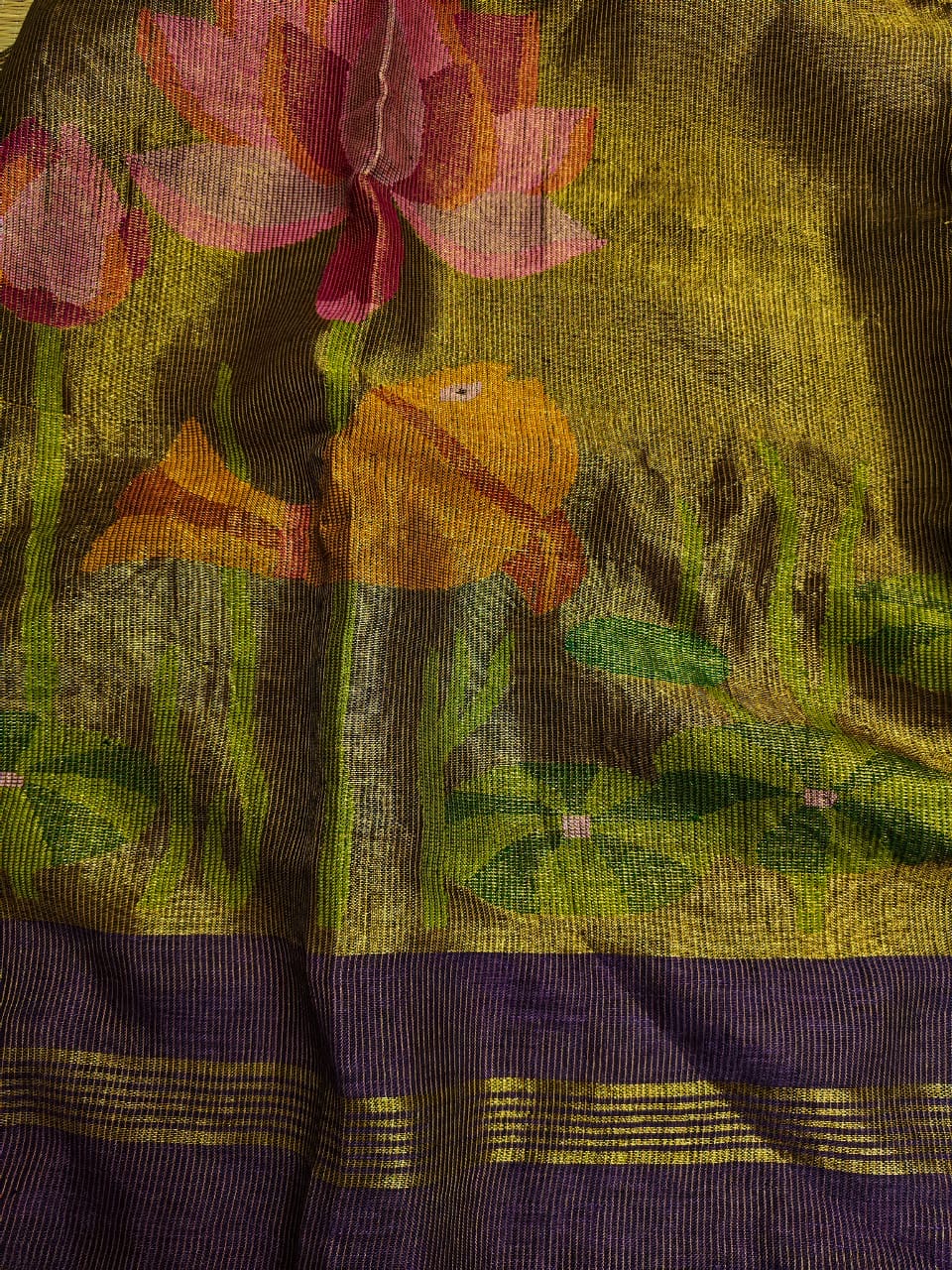 Bengal Linen - Needle Work Jamdani Pallu