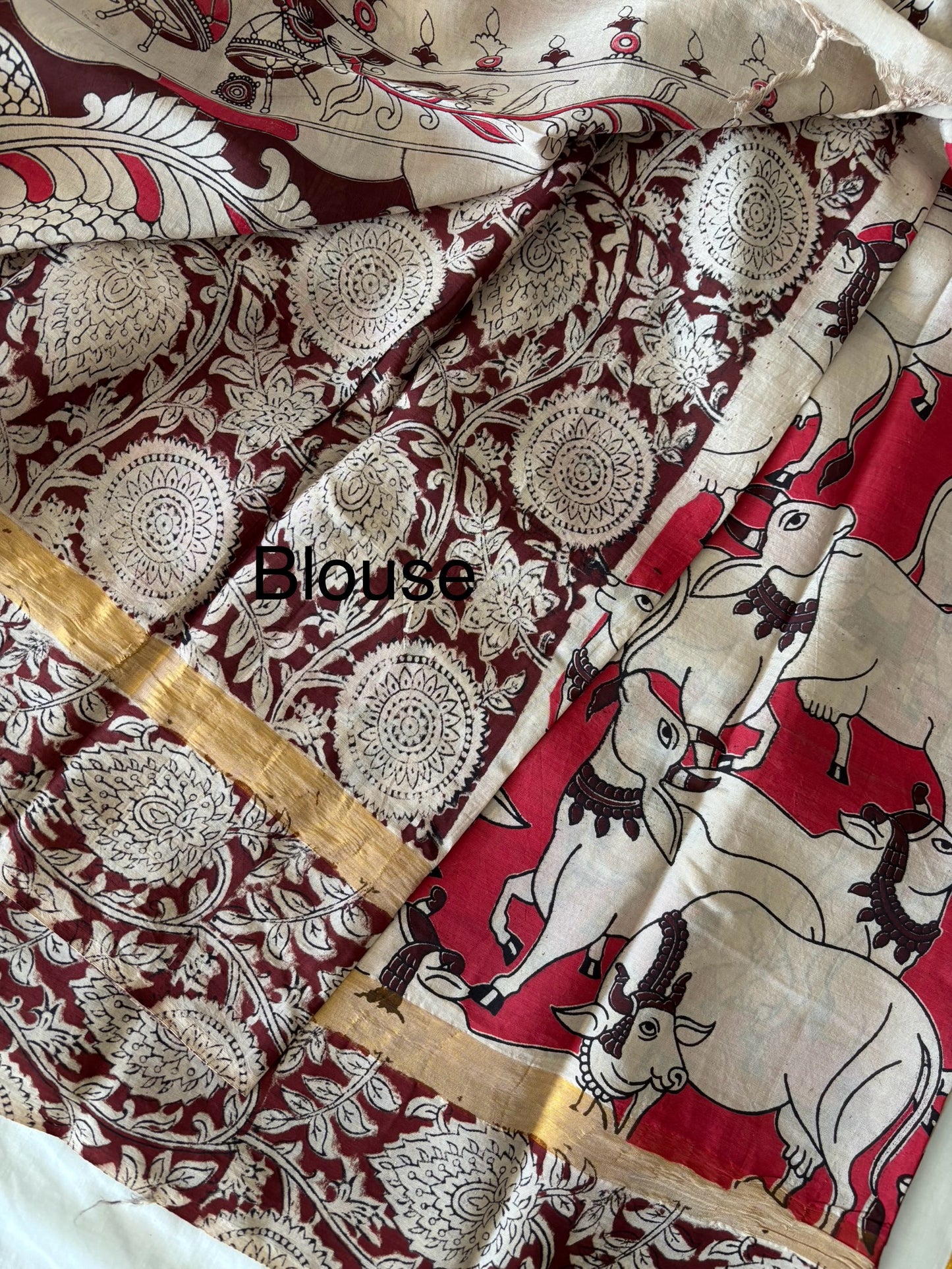 Mangalagiri Silk Cotton - Kalamkari Print