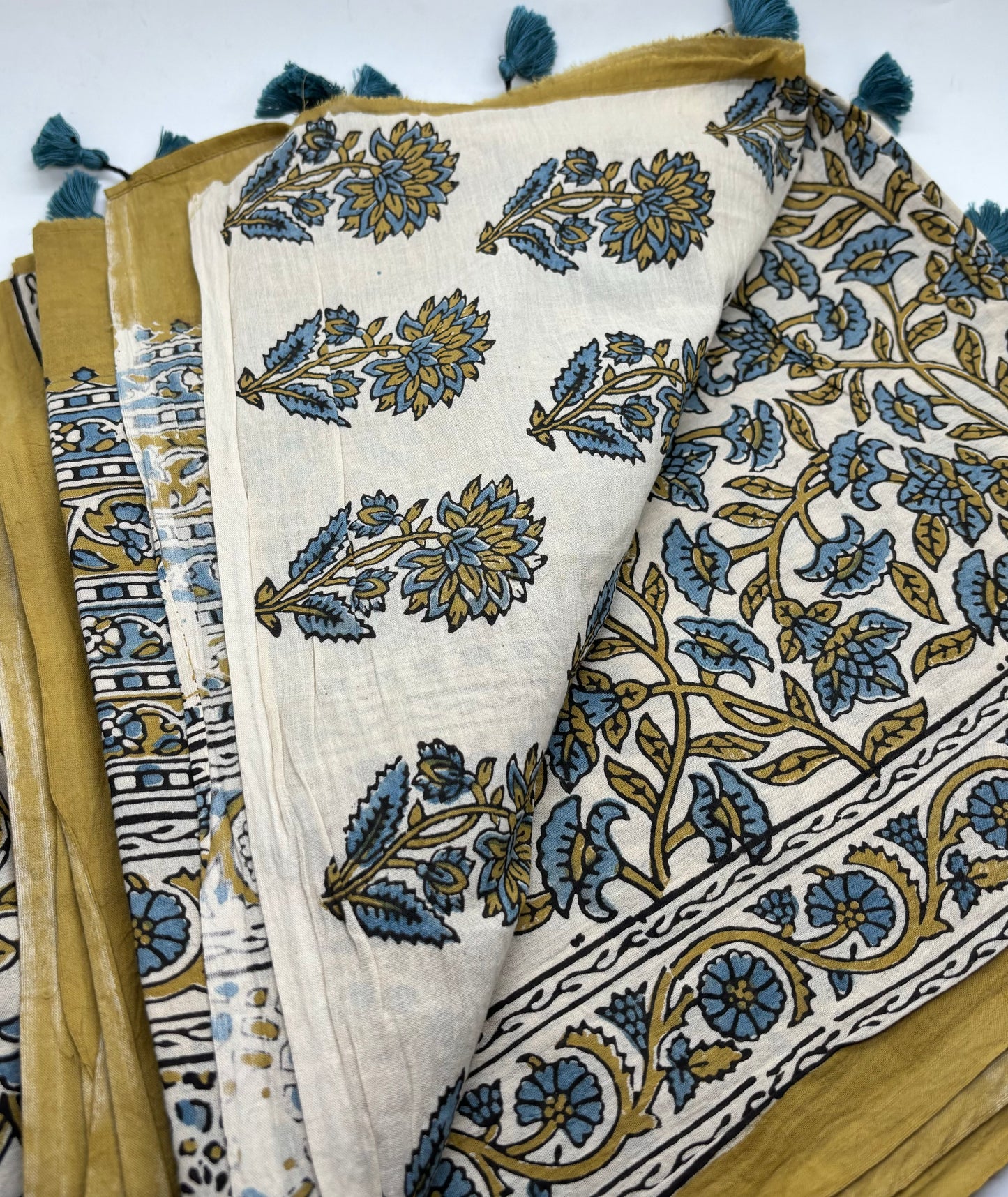 Ajrakh Hand Block Pure Cotton Saree