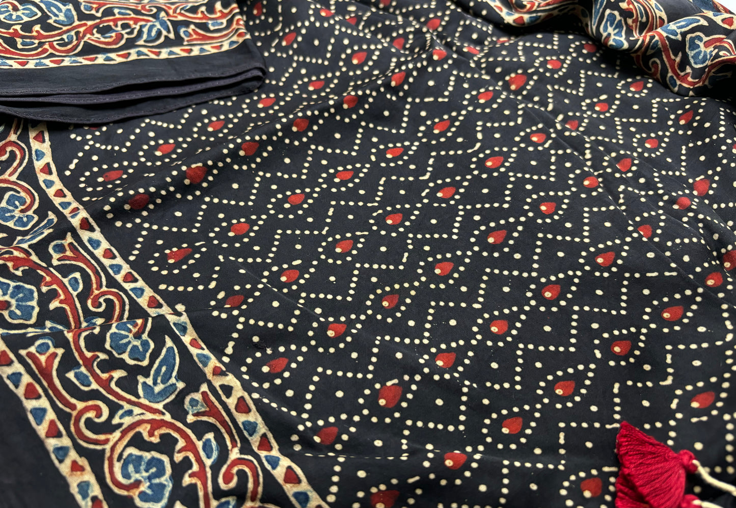 Ajrakh Hand Block Stoles - Modal Silk