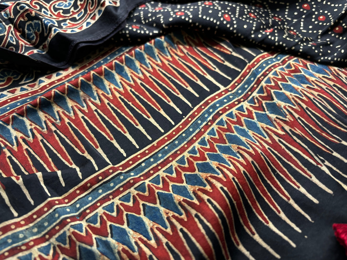 Ajrakh Hand Block Stoles - Modal Silk