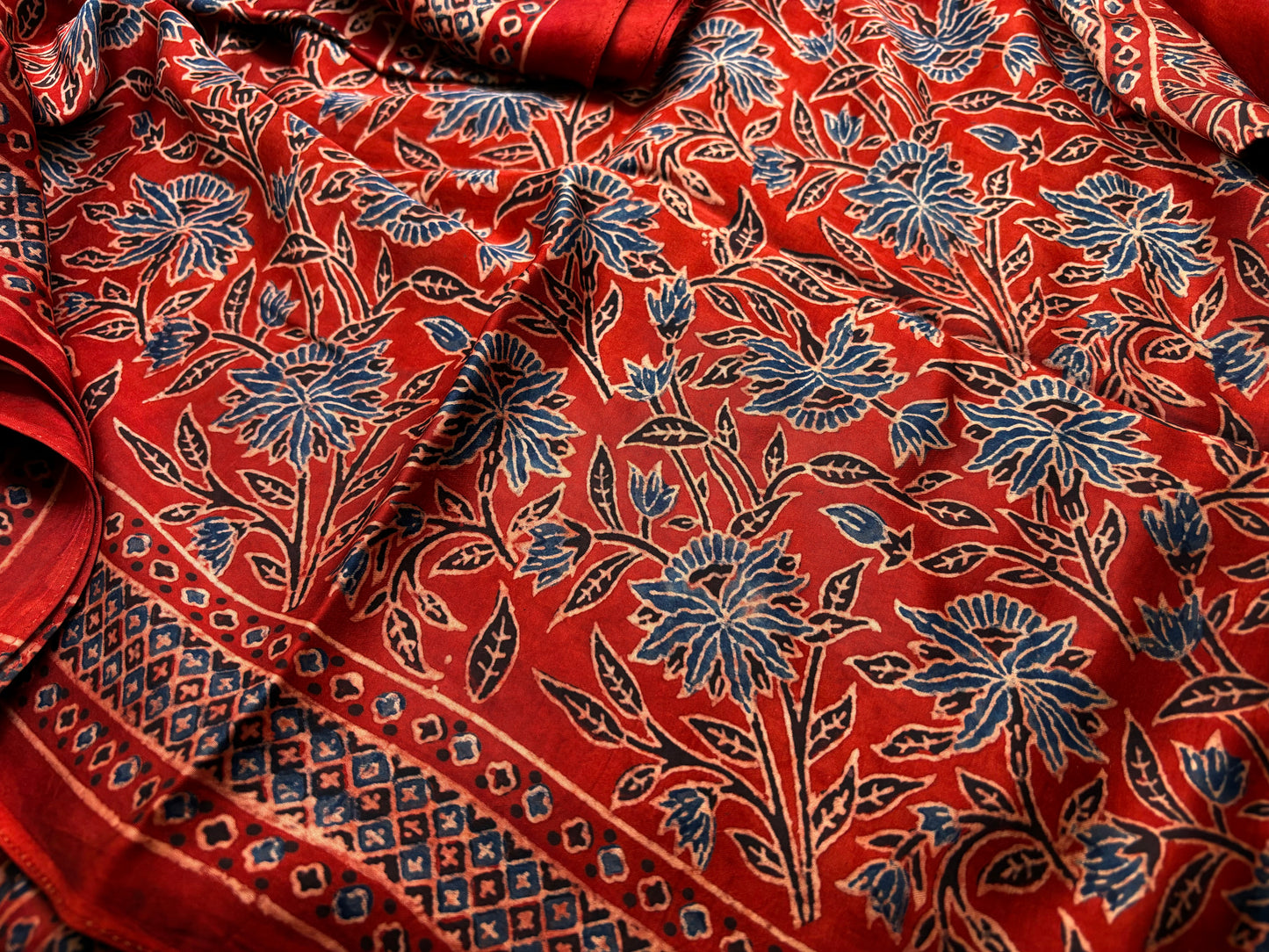 Ajrakh Hand Block Stoles - Modal Silk