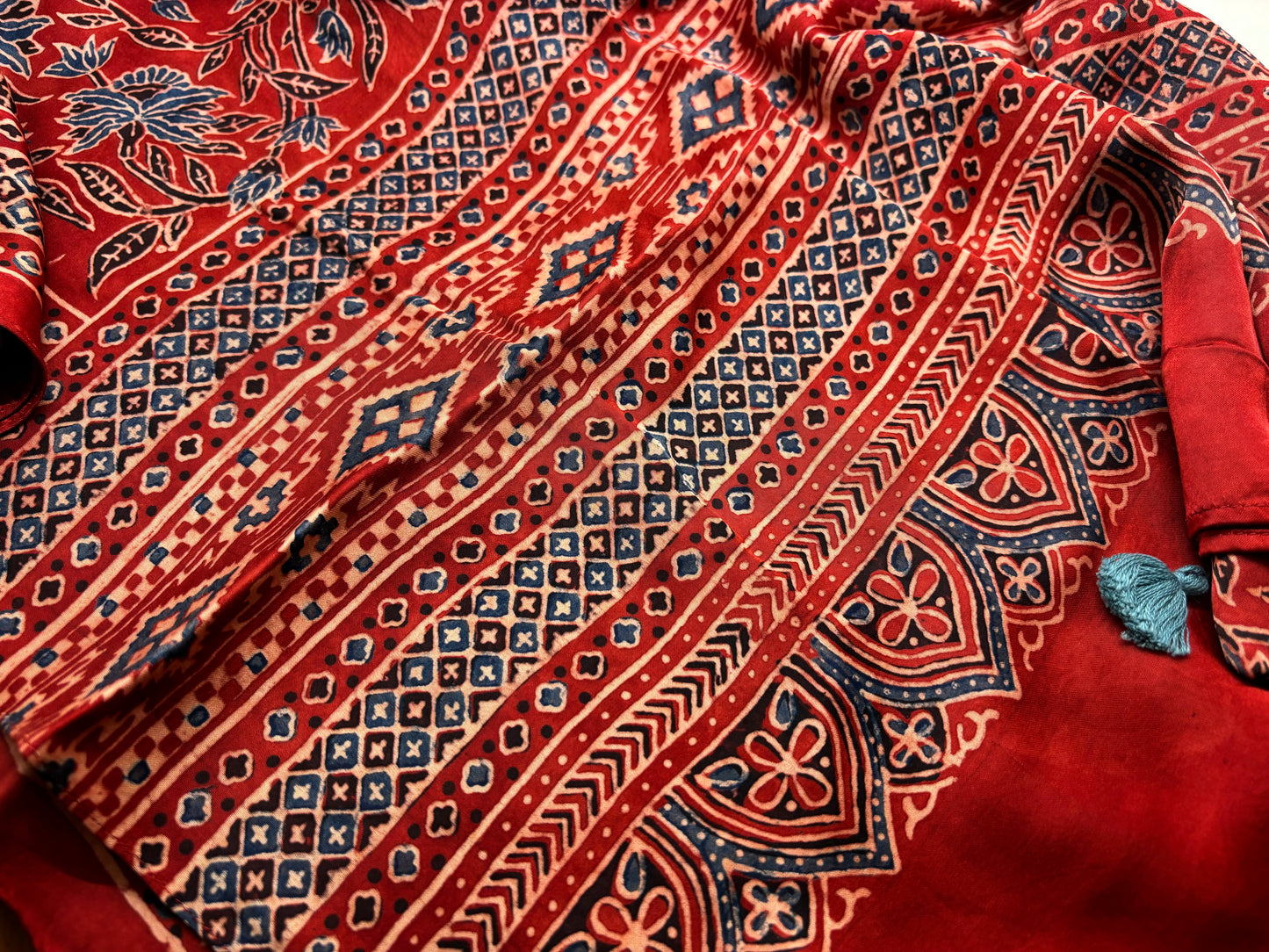 Ajrakh Hand Block Stoles - Modal Silk