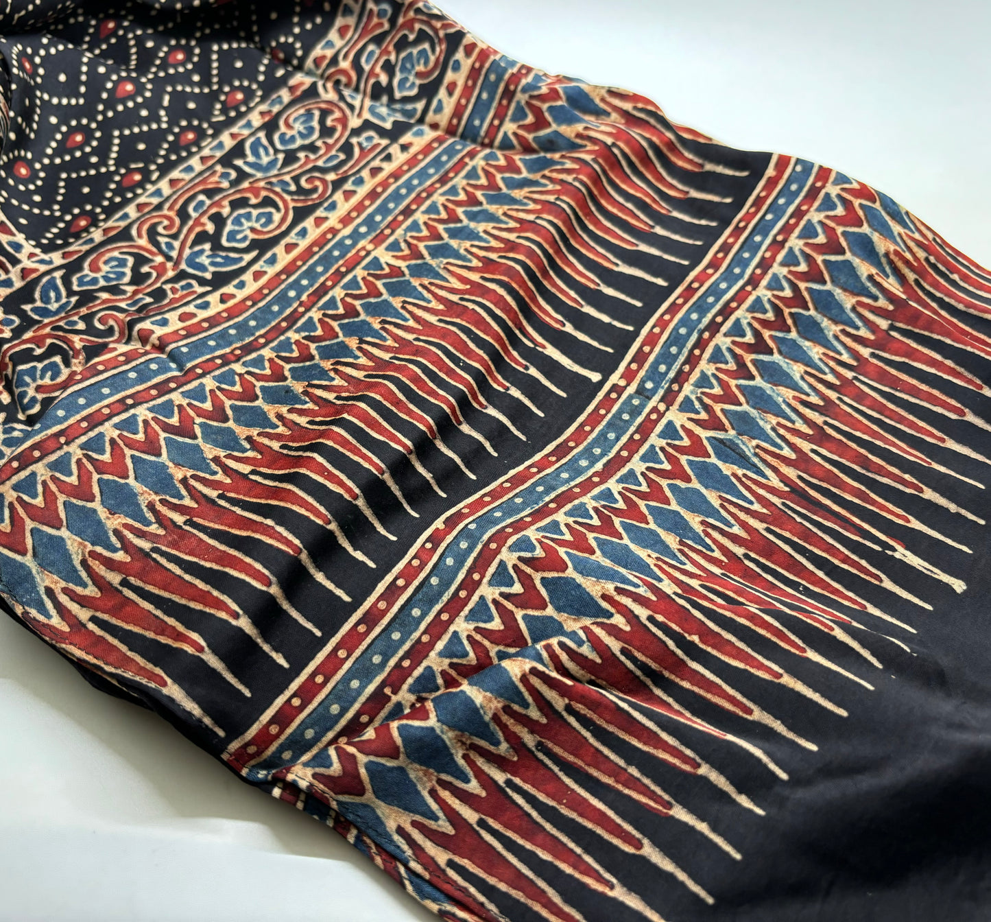 Ajrakh Hand Block Stoles - Modal Silk