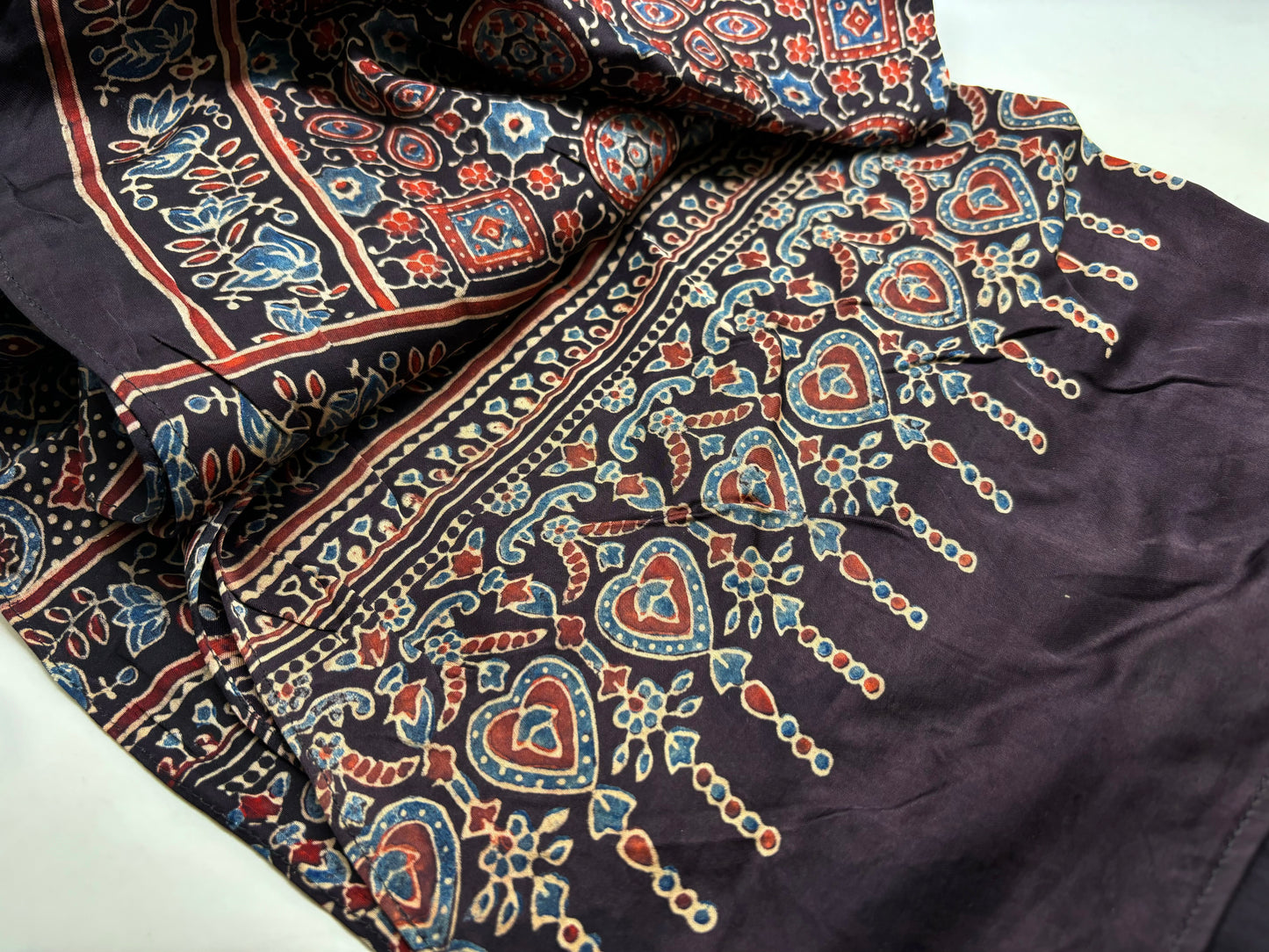 Ajrakh Hand Block Stoles - Modal Silk