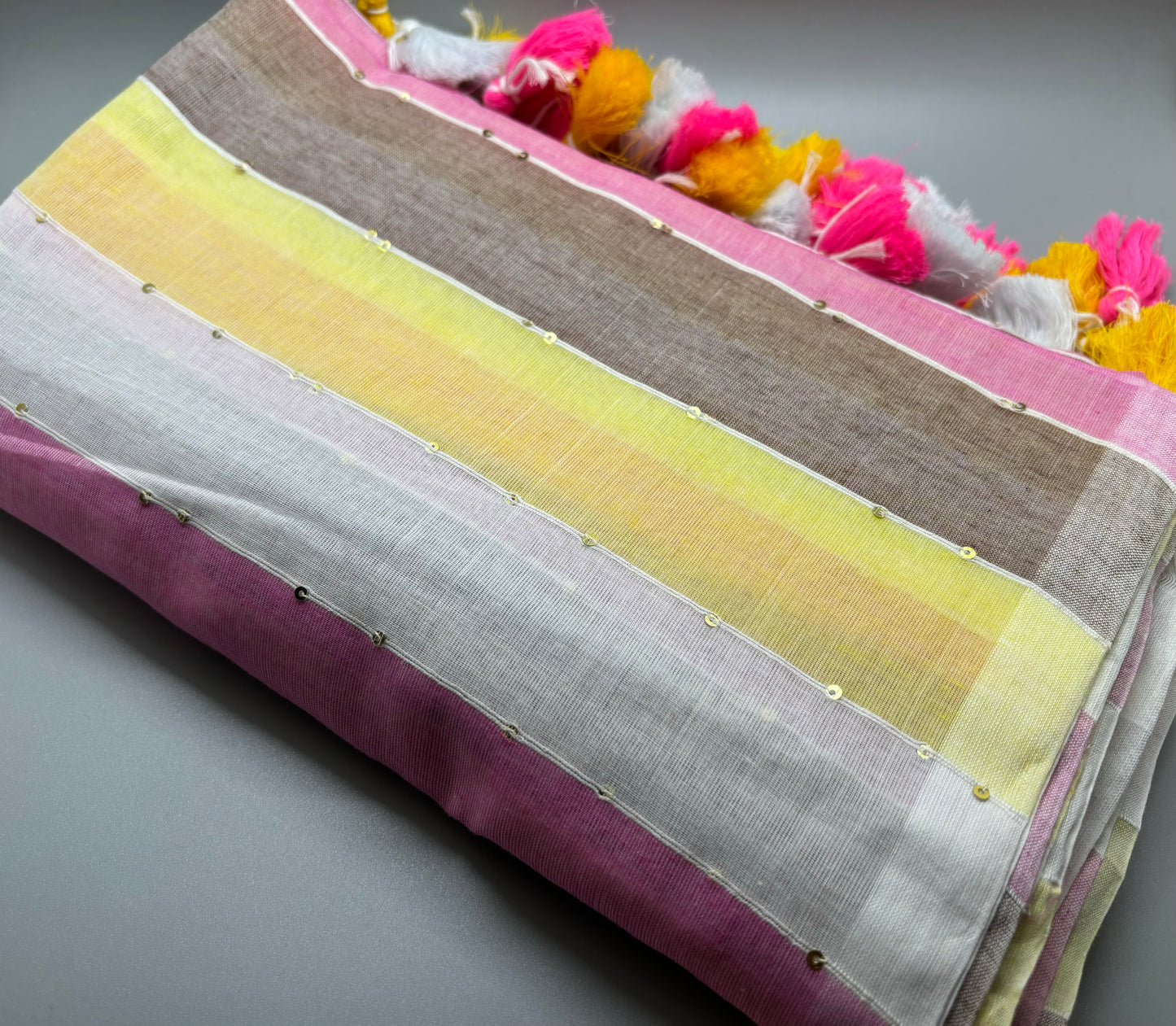 Bengal Mul Cotton - Stripes & Sequin