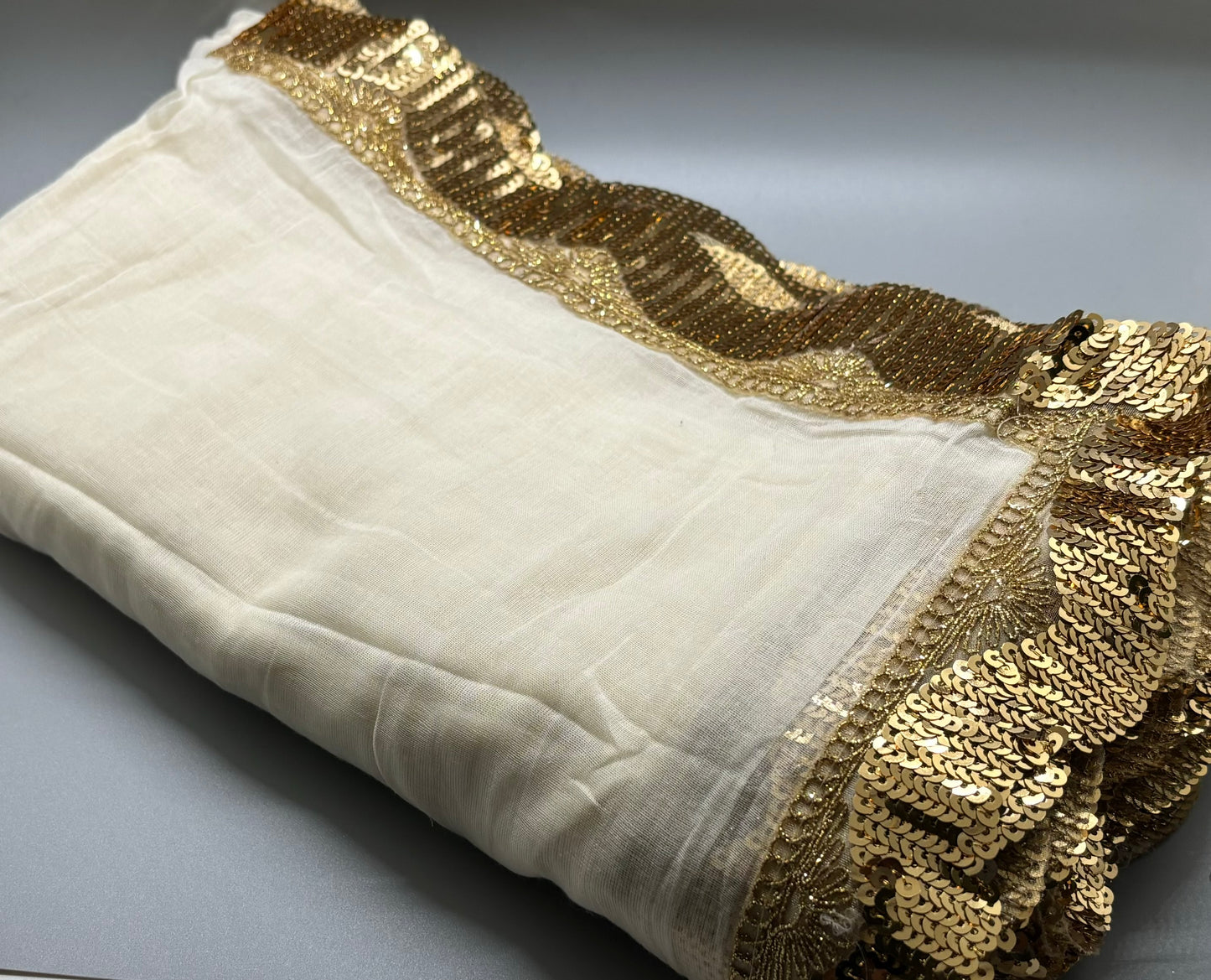 Bengal Mul Cotton - Sequin Border