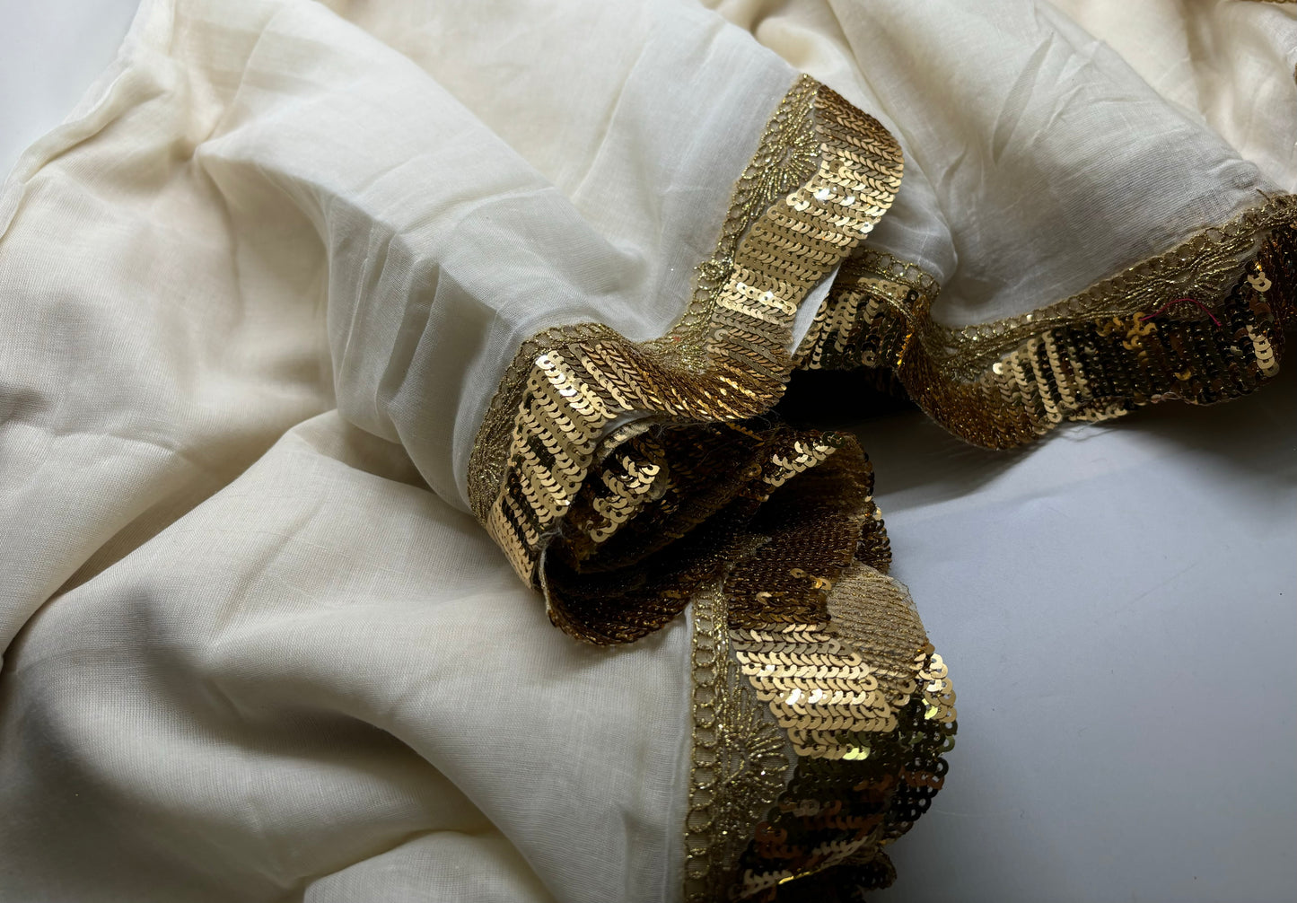 Bengal Mul Cotton - Sequin Border