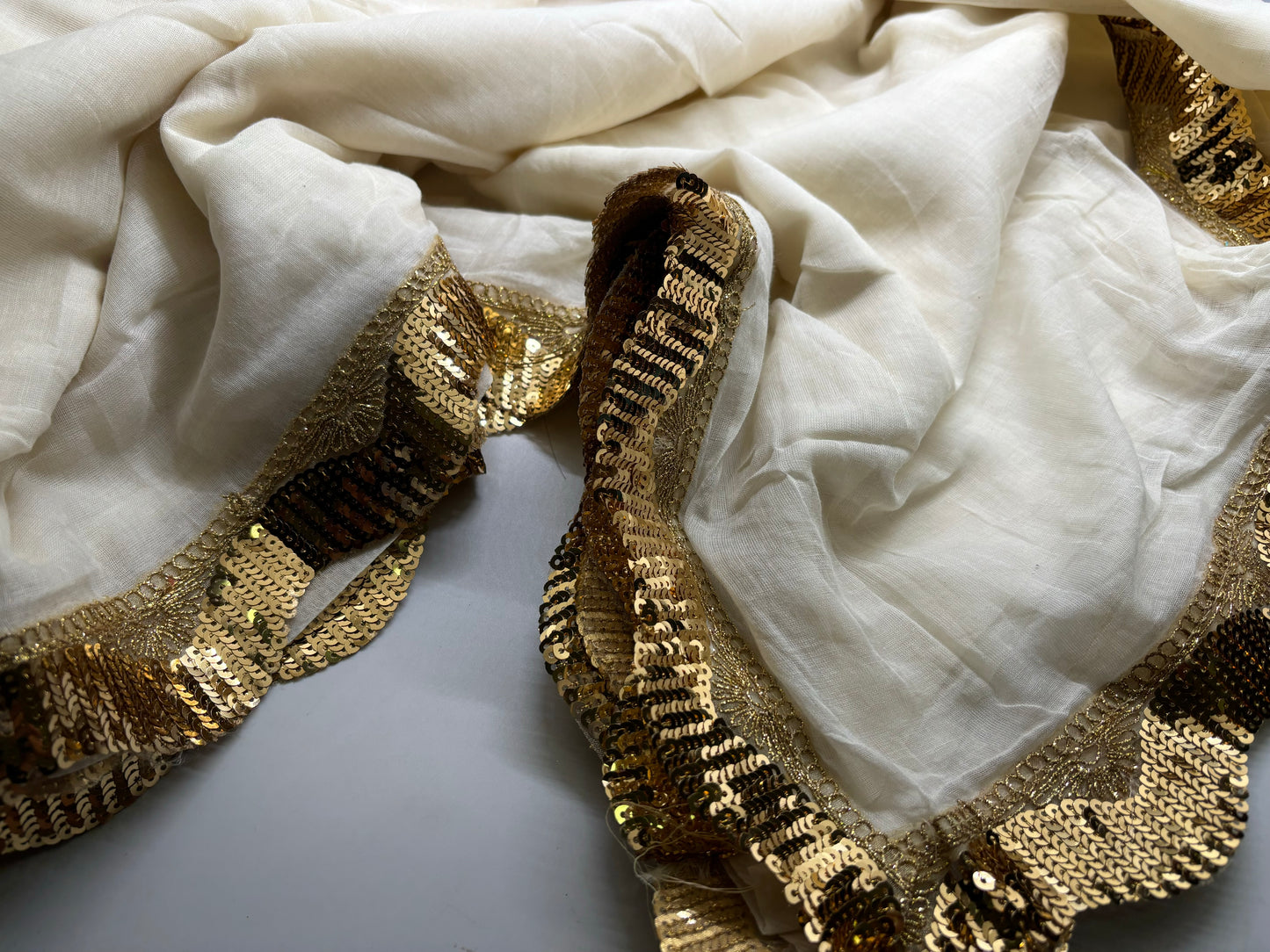 Bengal Mul Cotton - Sequin Border