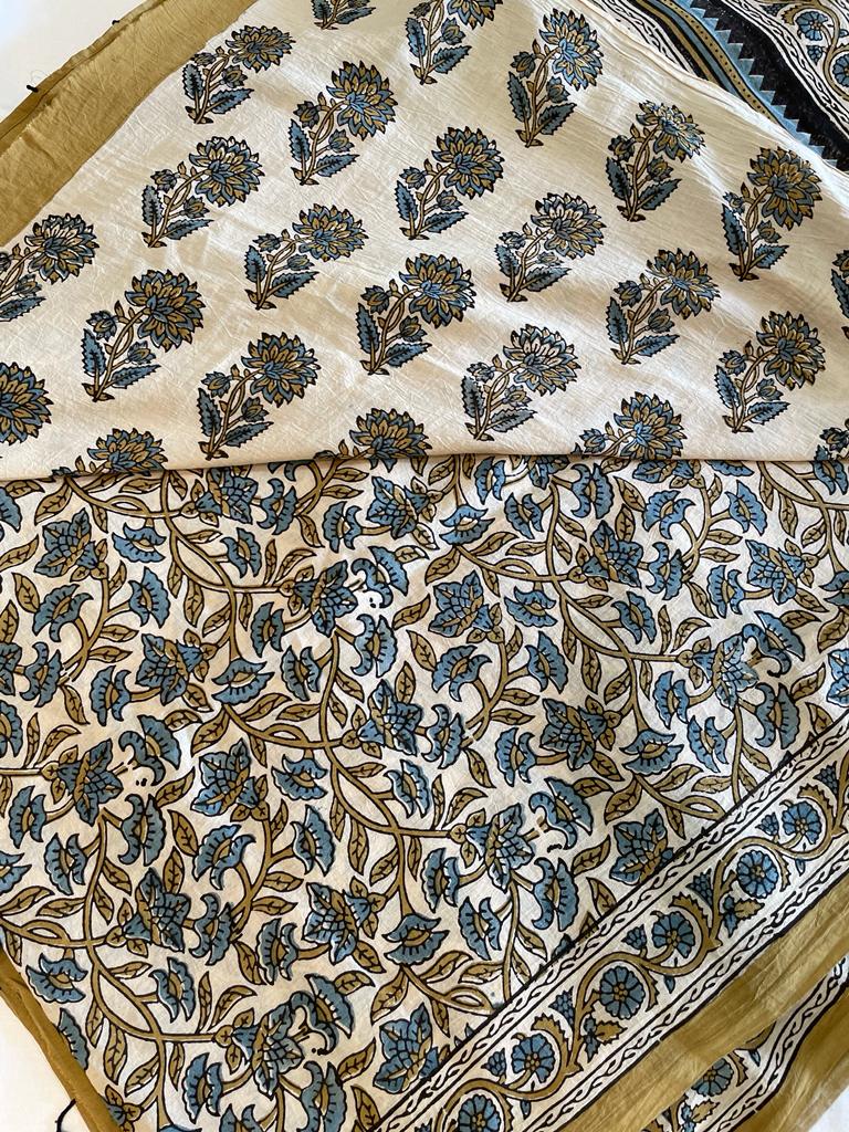 Ajrakh Hand Block Pure Cotton Saree
