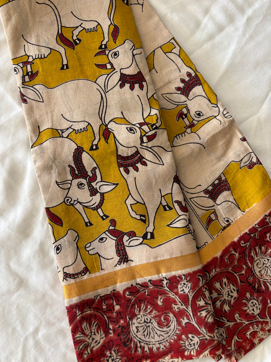 Mangalagiri Silk Cotton - Kalamkari Print