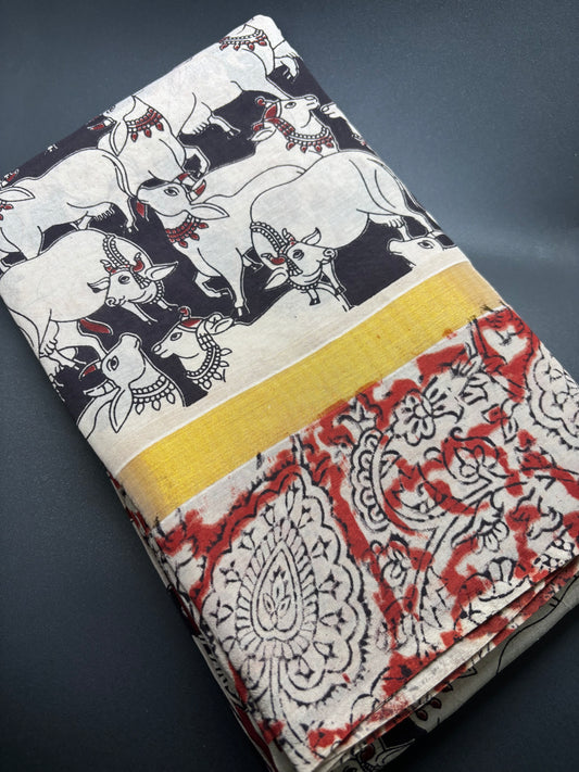 Mangalagiri Silk Cotton - Kalamkari Print