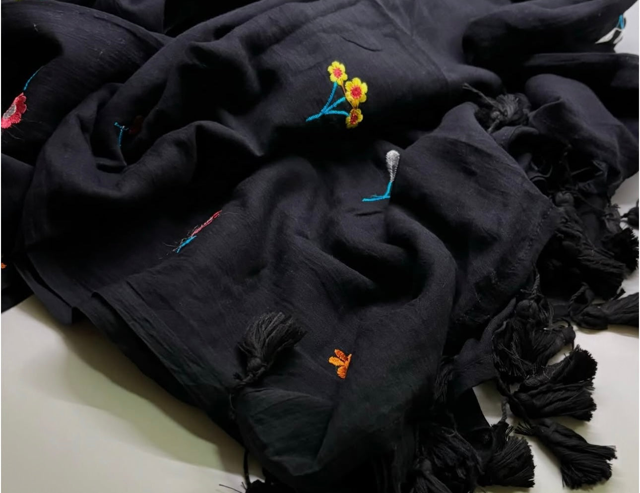 Bengal Mul Cotton - Flower Embroidery