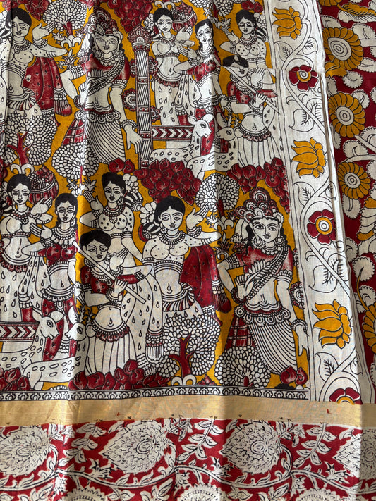 Mangalagiri Silk Cotton - Kalamkari Print