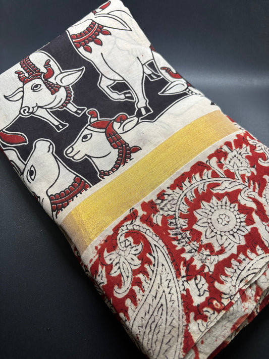 Mangalagiri Silk Cotton - Kalamkari Print