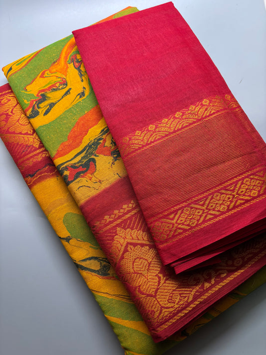Madurai Sungudi Cotton - Marble Design