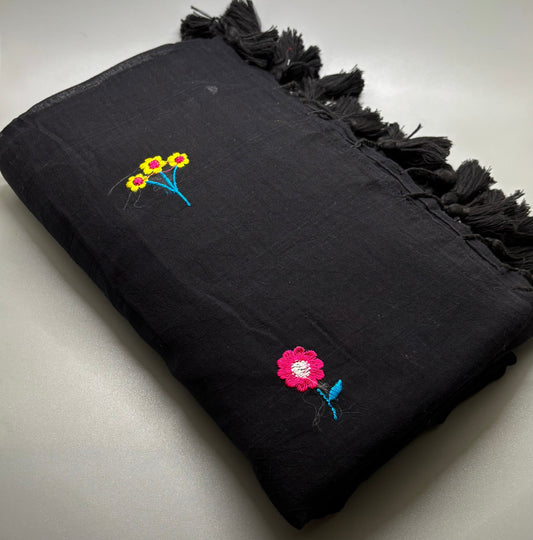 Bengal Mul Cotton - Flower Embroidery