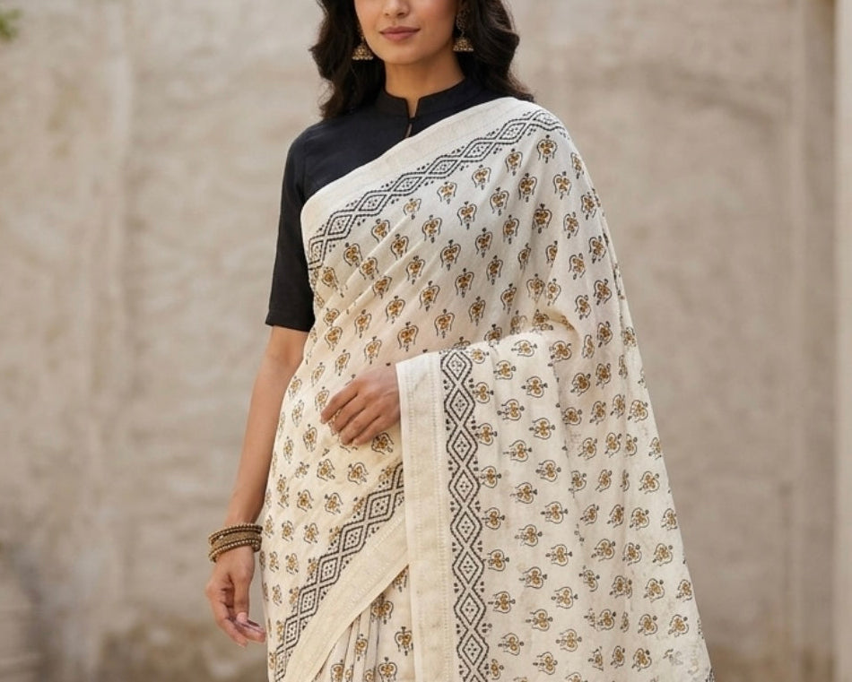 Maheshwari Silk Cotton - Hand Block