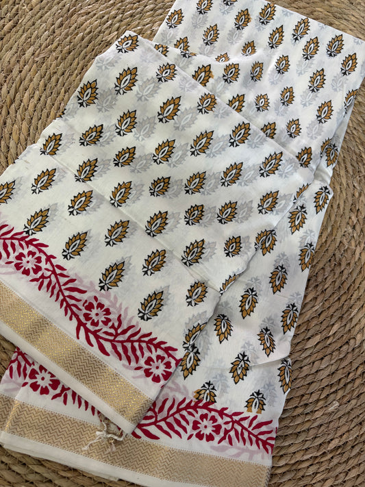 Maheshwari Silk Cotton - Hand Block