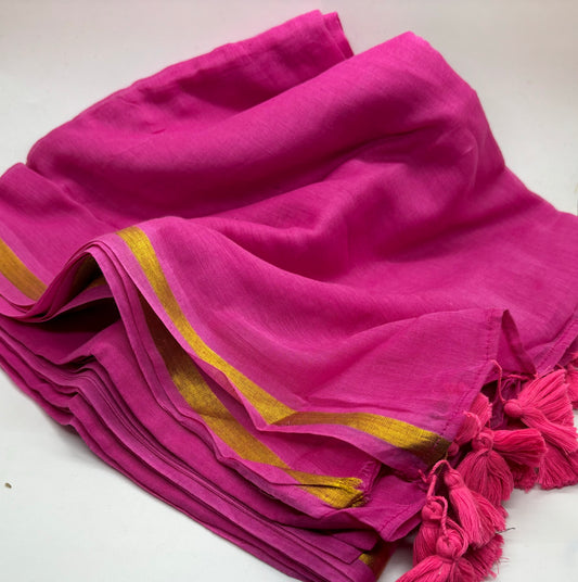 Bengal Mul Cotton - Zari Border