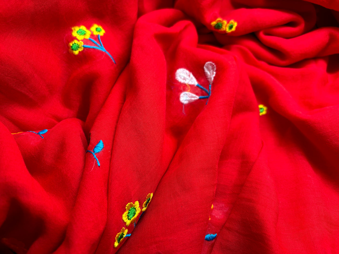 Bengal Mul Cotton - Flower Embroidery