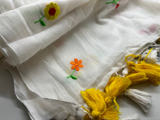 Bengal Mul Cotton - Flower Embroidery