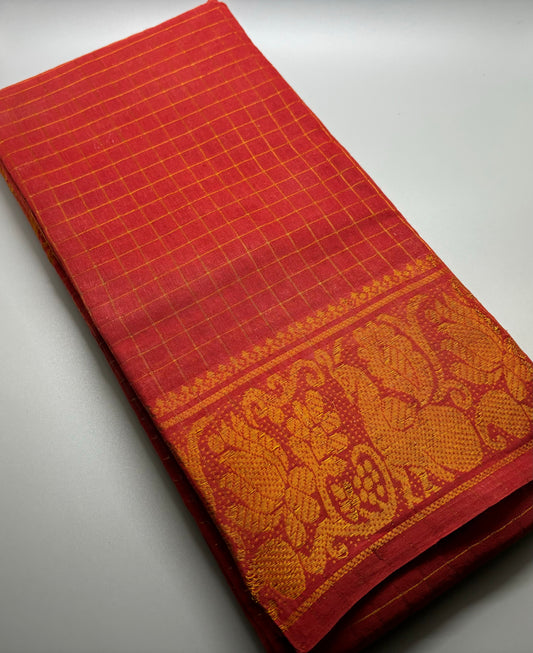 Madurai Sungudi Cotton - Zari Kattam