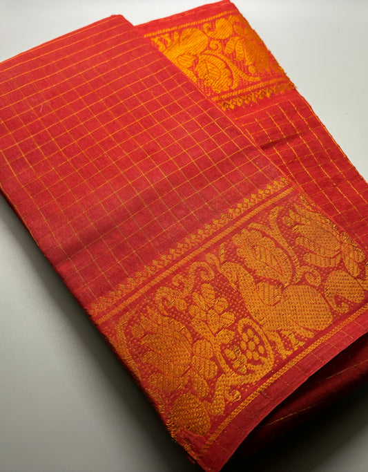 Madurai Sungudi Cotton - Zari Kattam