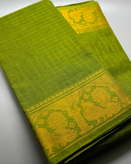 Madurai Sungudi Cotton - Zari Kattam