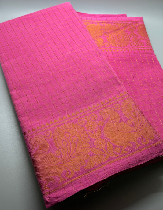 Madurai Sungudi Cotton - Zari Kattam