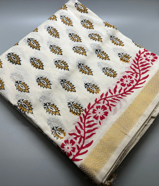 Maheshwari Silk Cotton - Hand Block